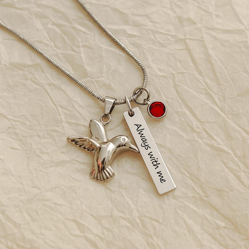 Urn ketting kolibrie crematie sieraden voor vrouwen rouw sieraden as ketting voor hond urn kat urn huisdier urn aangepaste urnen voor menselijke as afbeelding 9