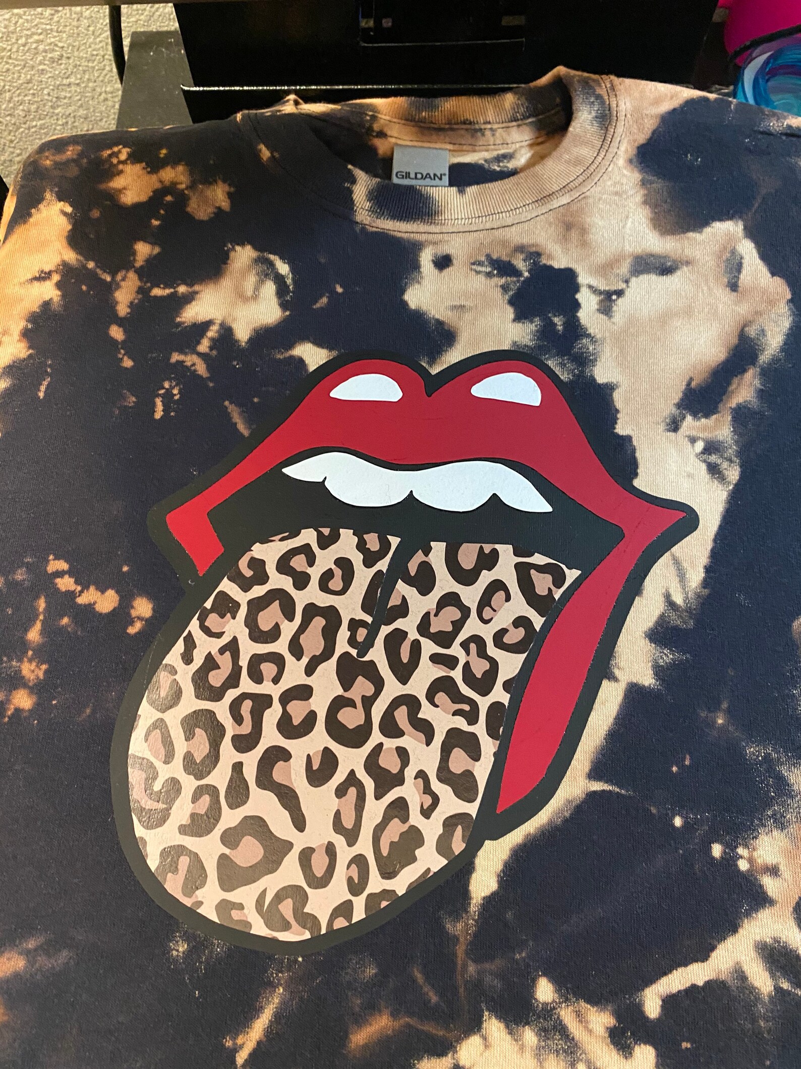 The Rolling Stones Leopard Words Smoke Licensed Hi-Dive Tee