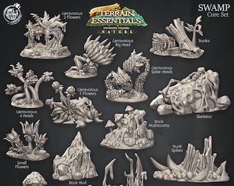 Swamp Scenery, Essential Terrain Set | Cast N Play | Tabletop & RPG Miniature