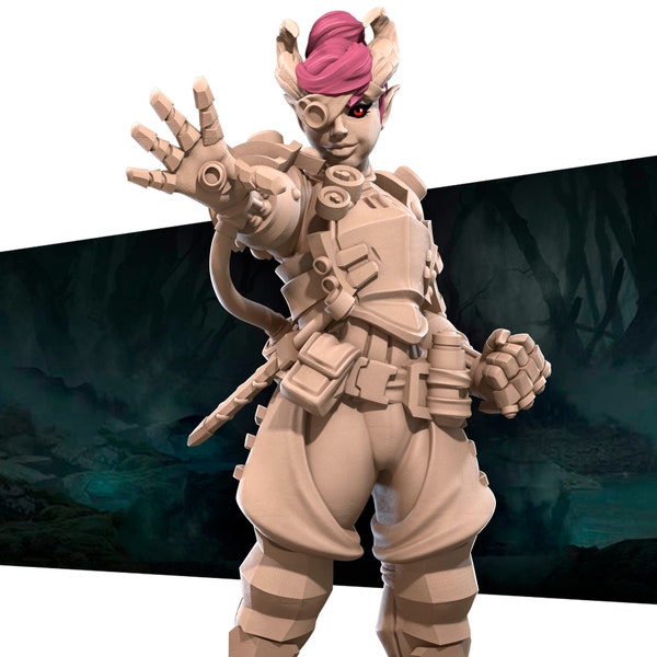 Tiefling Artificer 2v | Bite The Bullet | Tabletop & RPG Miniature