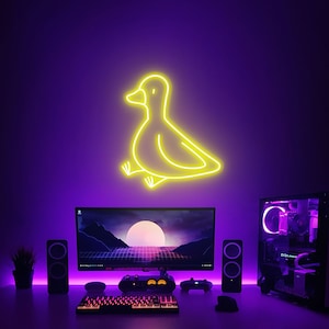 Insegna al neon "anatra" per camera da letto, insegna a LED personalizzata, arte da parete per la stanza, decorazioni da parete al neon, insegna al neon fantastica, decorazione per feste