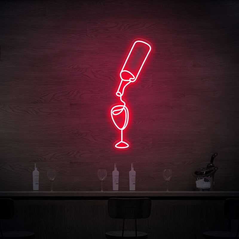 Wine Neon Sign Lights | Personalized Custom Neon Sign for Bar Wall ...