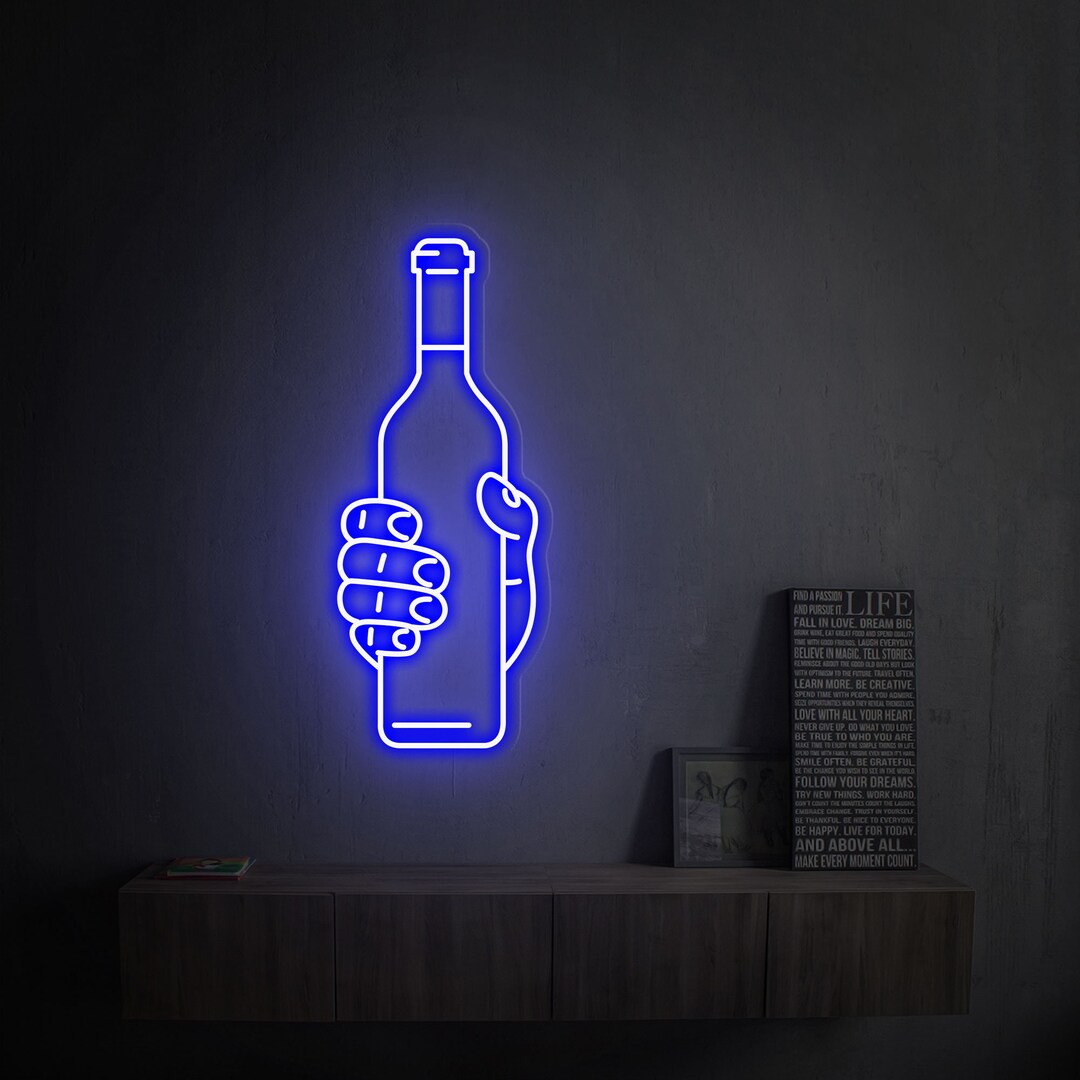 Wine Lover Art, Wine Neon Sign, Wine Glass Wall Decor, Wine Led, Gift for Her, Wine Wall Decor