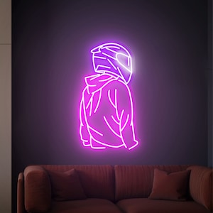 Motorcyclist neon sign, Cool Man sign, Motorcycle Helmet light sign, Motorcycle Fan neon sign, Motorcycle neon sign, Ktm gift