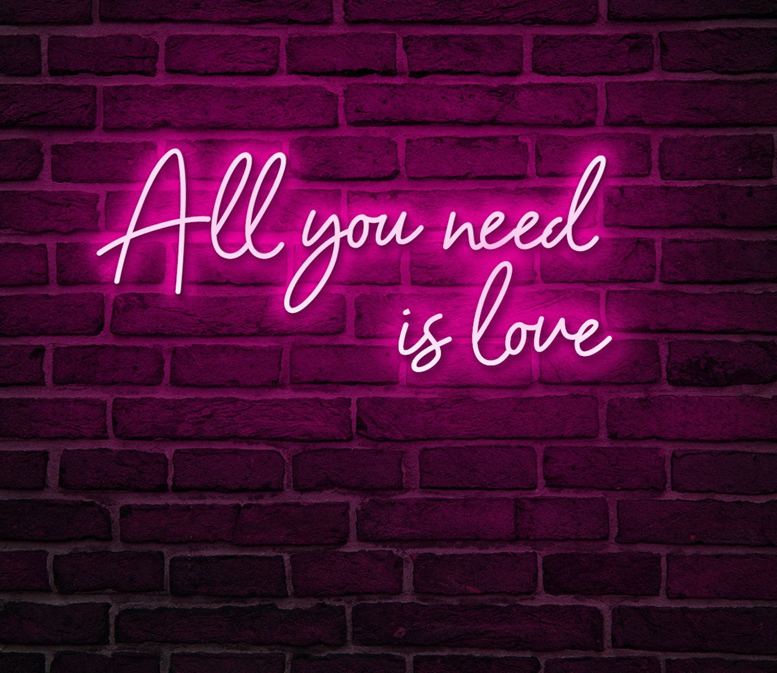 All You Need is Love Neon Sign custom Neon Signs for Home Etsy