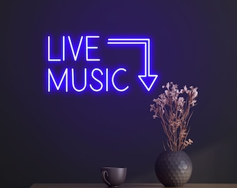live music neon sign ,custom neon signs  for home