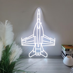 Insegna al neon personalizzata Jet Plane, luci al neon fatte a mano per camera da letto, insegna al neon personalizzata per la decorazione della parete della stanza di casa