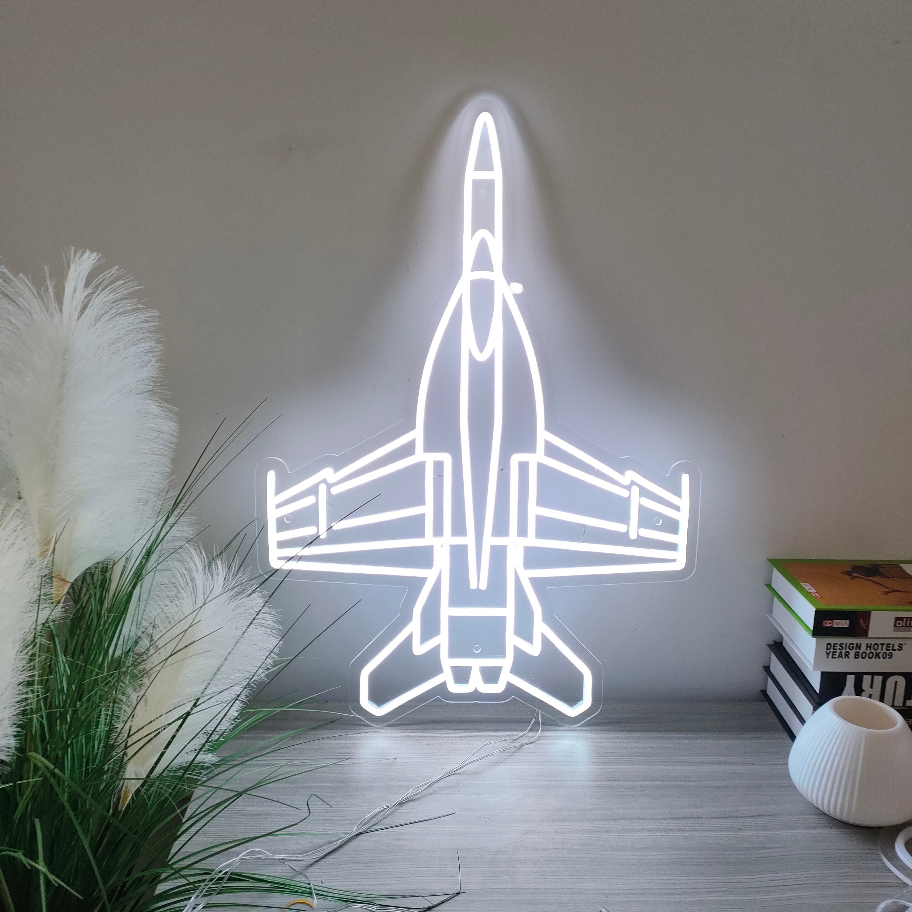 Customized Neon Sign Jet Plane,handmade Neon Lights for Bedroom