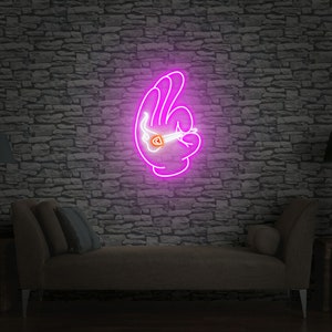 Mano con giunto - Arte da parete sospesa - Decorazione per la casa Hippe Insegna al neon per camera da letto Insegna a LED personalizzata Arte della parete per la stanza Luci per decorazioni da parete al neon