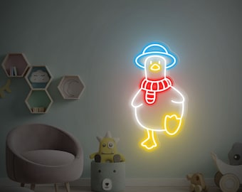 Goose Neon Sign Bedroom Custom Duck Led Neon Sign Kid's Room Wall Art Neon Wall Decor Lights Cool Neon Sign Party Decor Sign