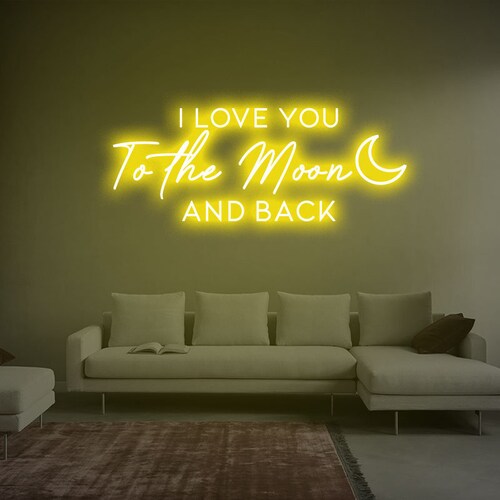 I love you to the moon shops and back Neon Sign , Custom Wedding Neon Sign, Wedding gift | Decoration Hand Crafted Wall Hangings