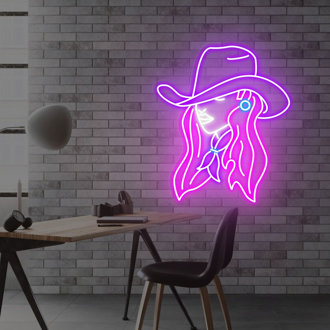 Cowgirl Neon Sign Led Sign Western Neon Light Custom Wall - Etsy