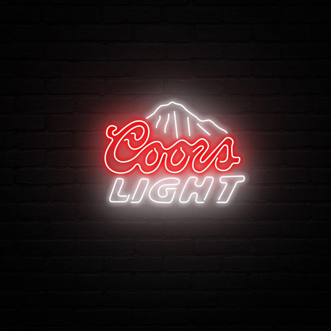 Coors Light Beer Neon Sign Mancave Beer Cave Led Signcustom Etsy