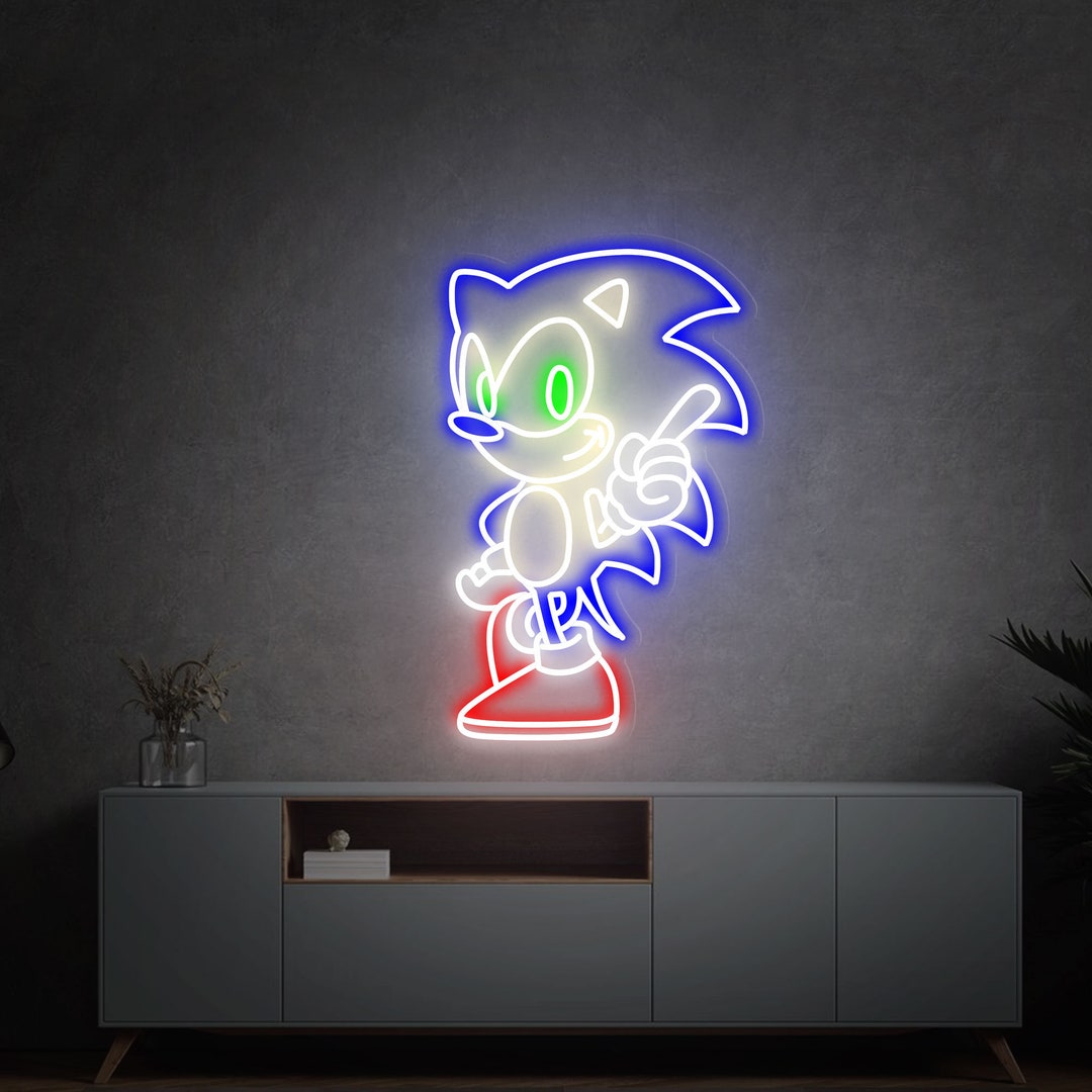 Sonic Neon Sign Blue Hedgehog Game Led Neon Sign Kid’s - Etsy