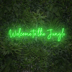welcome to thejungle Neon Leuchtreklame Benutzerdefinierte Neon Business Sign Neon, benutzerdefinierte grünes Lichtschild LED Art Party Lichtschild Dekoration Außenschild