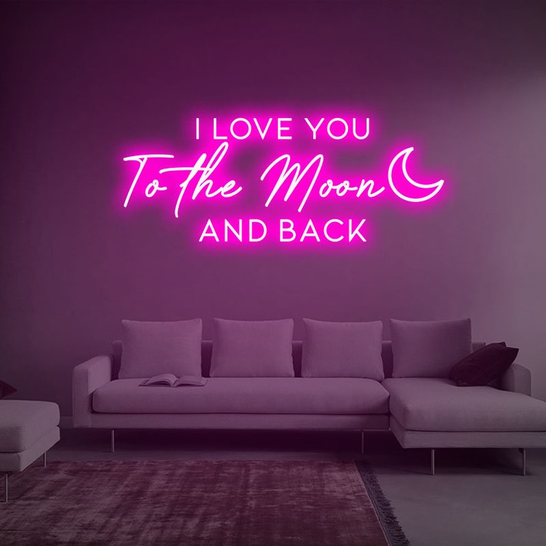 I love you to the moon shops and back Neon Sign , Custom Wedding Neon Sign, Wedding gift | Decoration Hand Crafted Wall Hangings