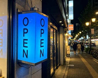 Letrero rectangular abierto para calle, caja de luz LED, letrero para tienda, caja de luz acrílica para negocios, caja de luz exterior para pared