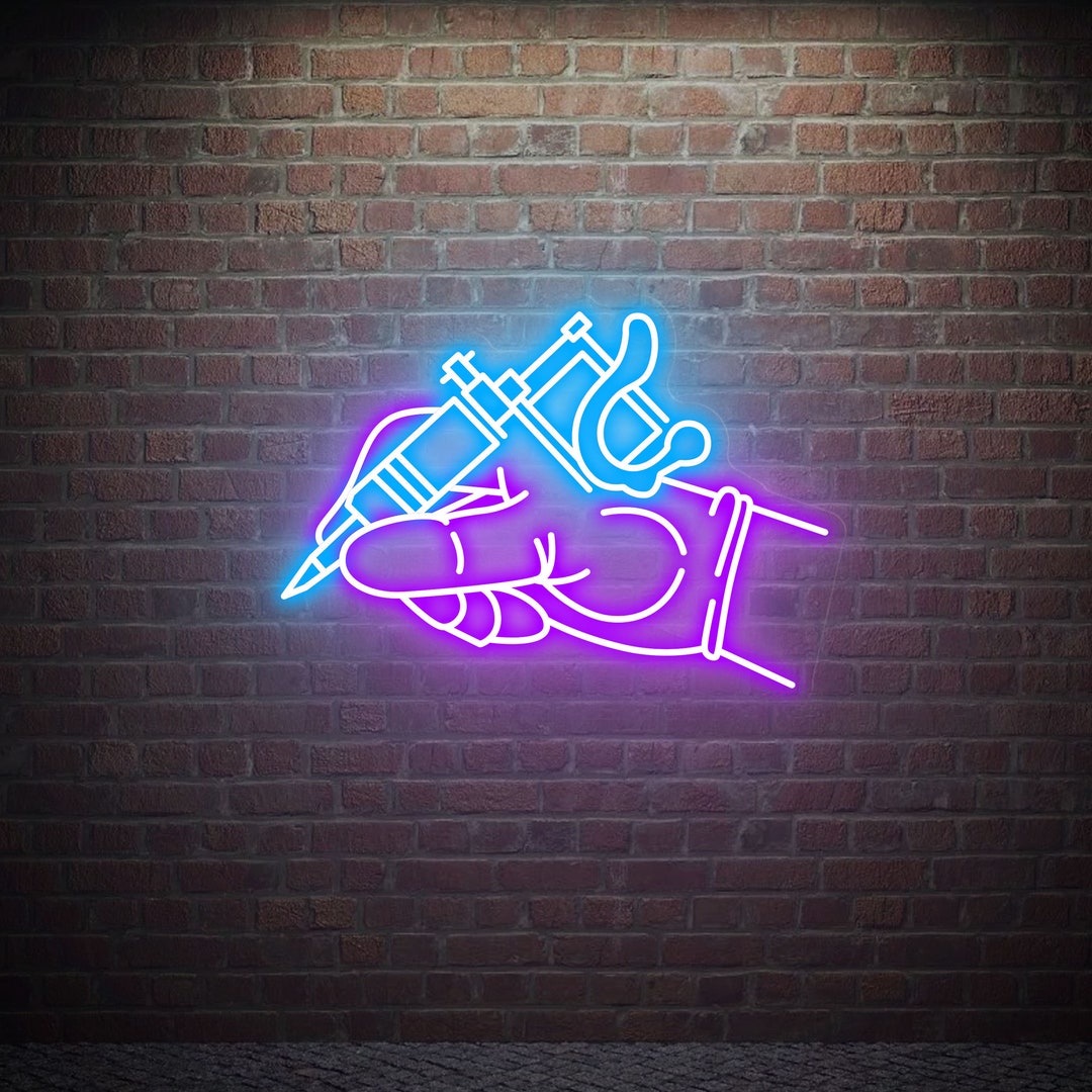 Tattoo Neon Sign Tattoo Led Artist Neon Sign Hand of an Artist Tattoo