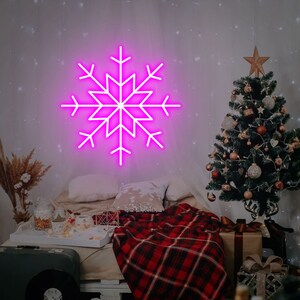 Snowflake Neon Sign, Snowflake Christmas Decoration Flex Silicone LED ...
