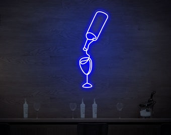 Wine Neon sign lights | Personalized Custom Neon sign for Bar Wall Decor | Wine LED neon sign | wine lover art