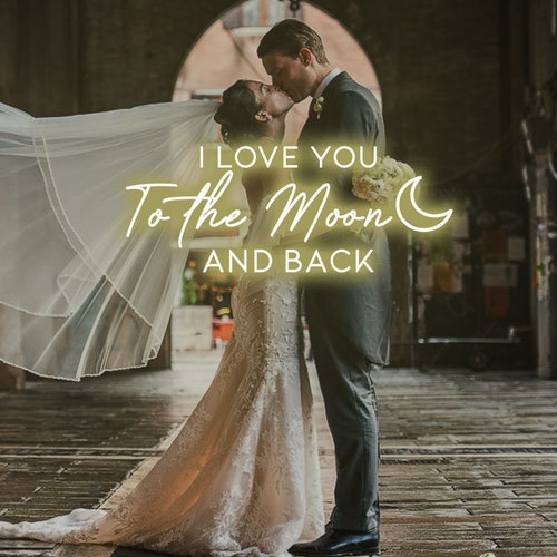 I love you to the moon shops and back Neon Sign , Custom Wedding Neon Sign, Wedding gift | Decoration Hand Crafted Wall Hangings