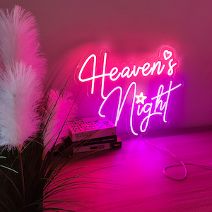 Heaven's Night Neon Sign | custom neon lights sign | wedding neon sign | LED Neon Sign Bedroom, Game Room Wall Decoration