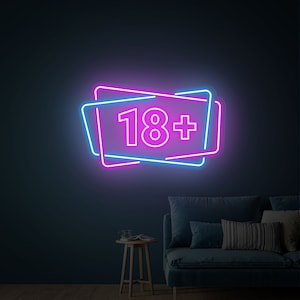 18th Birthday Neon Sign, 18+ Birthday Party Celebration Decor, Custom LED Neon Light, Party Decor