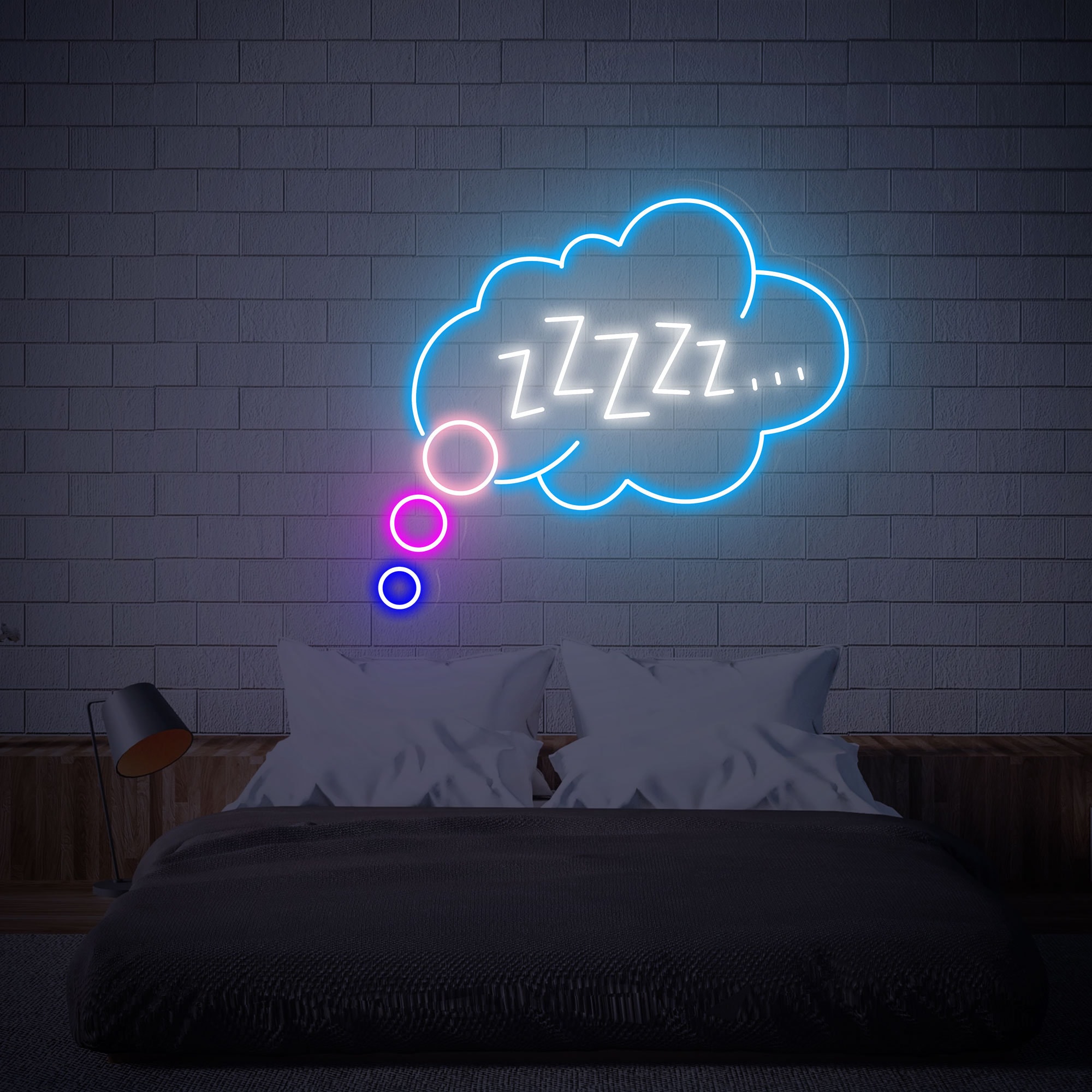 Goodnight Sleeping Zzzz Neon Sign, Led Neon Sign, Kid's Room Neon