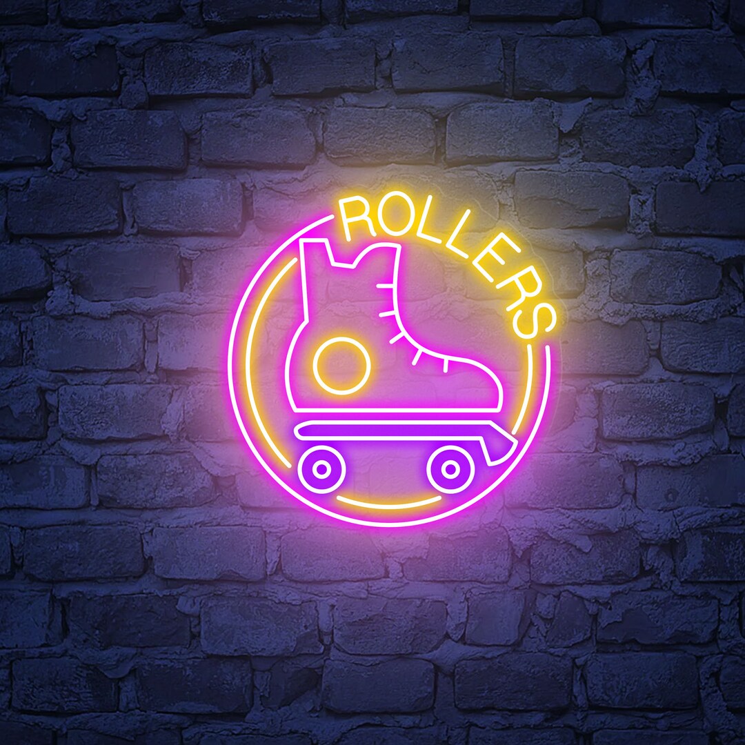 Roller Skates Neon Sign, Custom Waterproof Neon Lights, LED Neon Sign