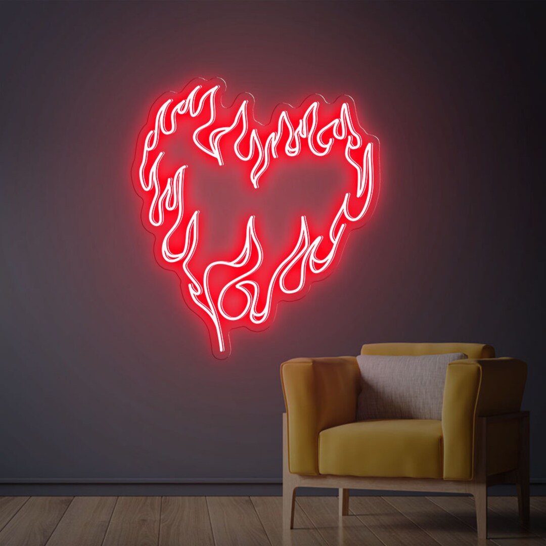 32x9.9 Heartbeat Heart ECG White Flex LED Neon Sign Light Party Décor  Artwork