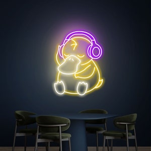 Duck Neon Sign PSYDUCK With Headphones Led Neon Sign - Etsy