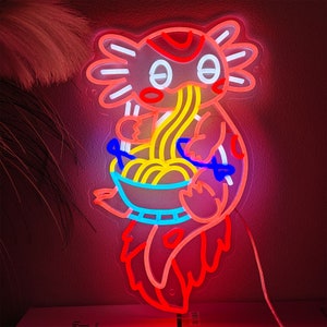 Ramen Salamander neon sign | neon sign bedroom| Japanese neon sign | customizable neon sign wall decor art LED Neon Sign |Christmas gift