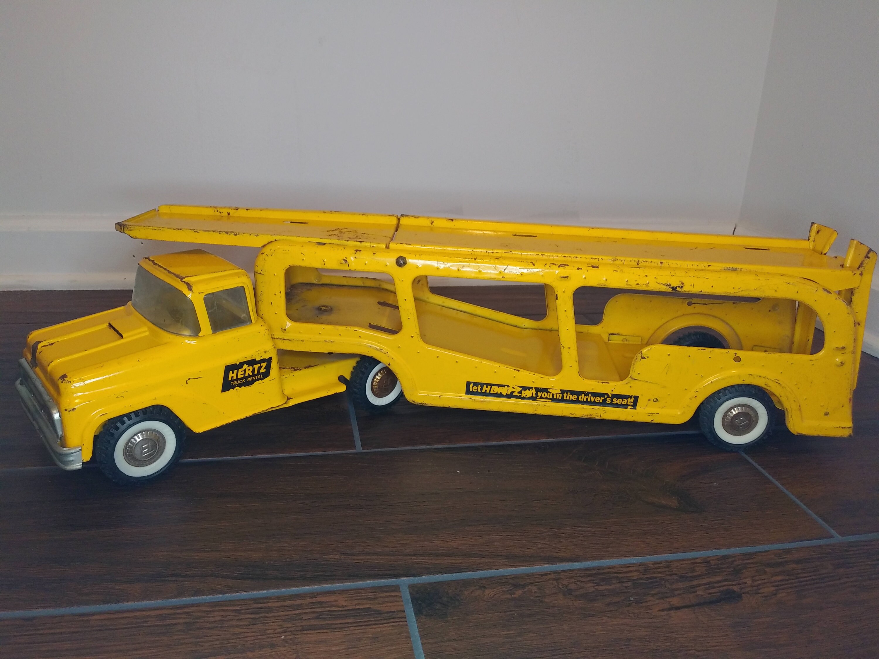 Buddy L Hertz Auto Hauler Car Carrier Transporter Pressed Etsy
