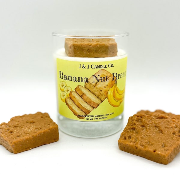Banana Nut Bread-Soy candle glass jar with clear cover