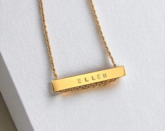 Colar com pingente personalizado • Placa com nome gravado • Joia em ouro ou prata para presente