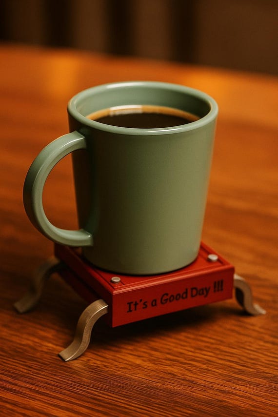 3D Printed Coffee Mug Holder: Engraved Desk Decor STL Files (Digital  Download)