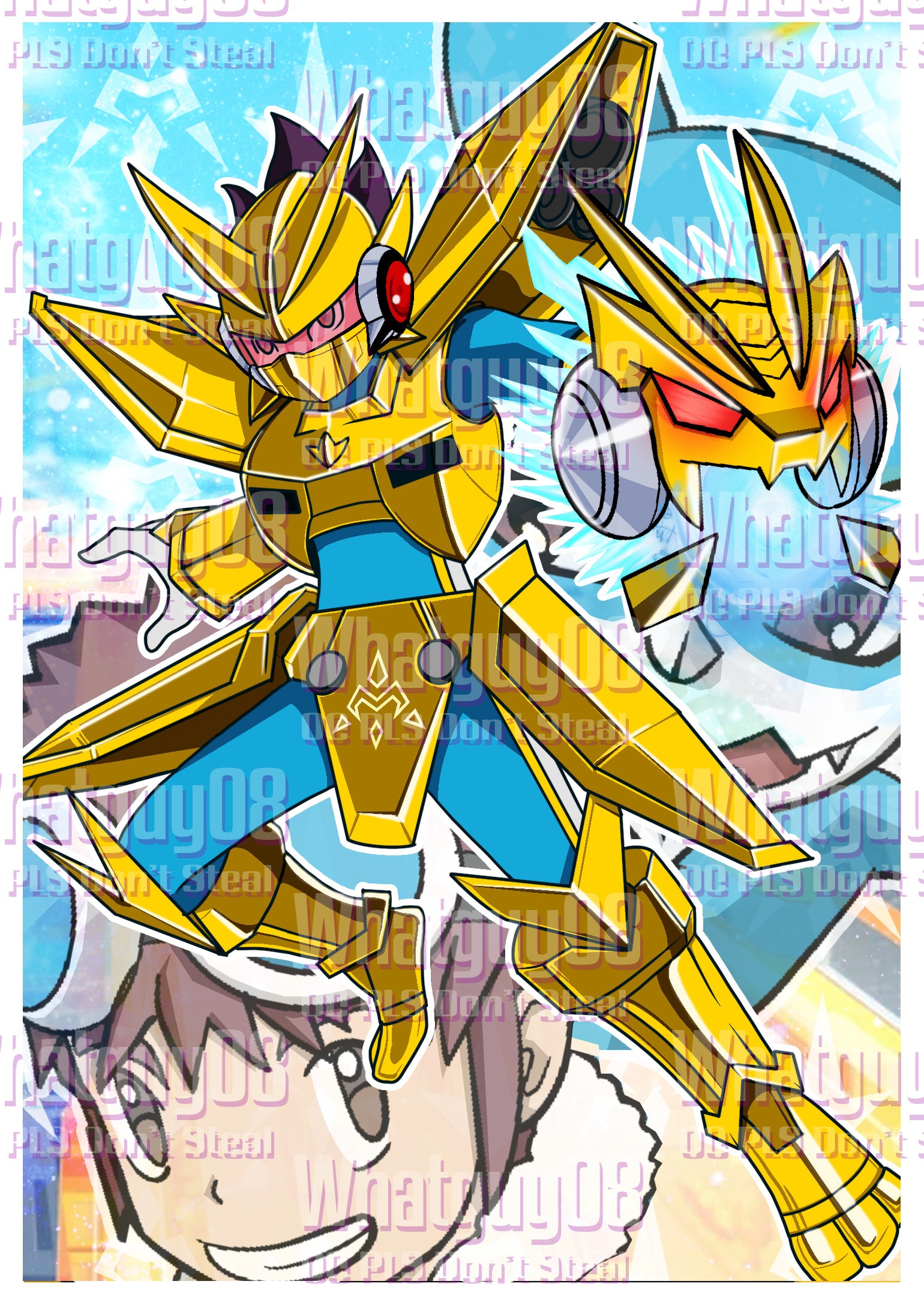 Mega Man Star Force X Magnamon Digimon Custom Card Sleeves standard