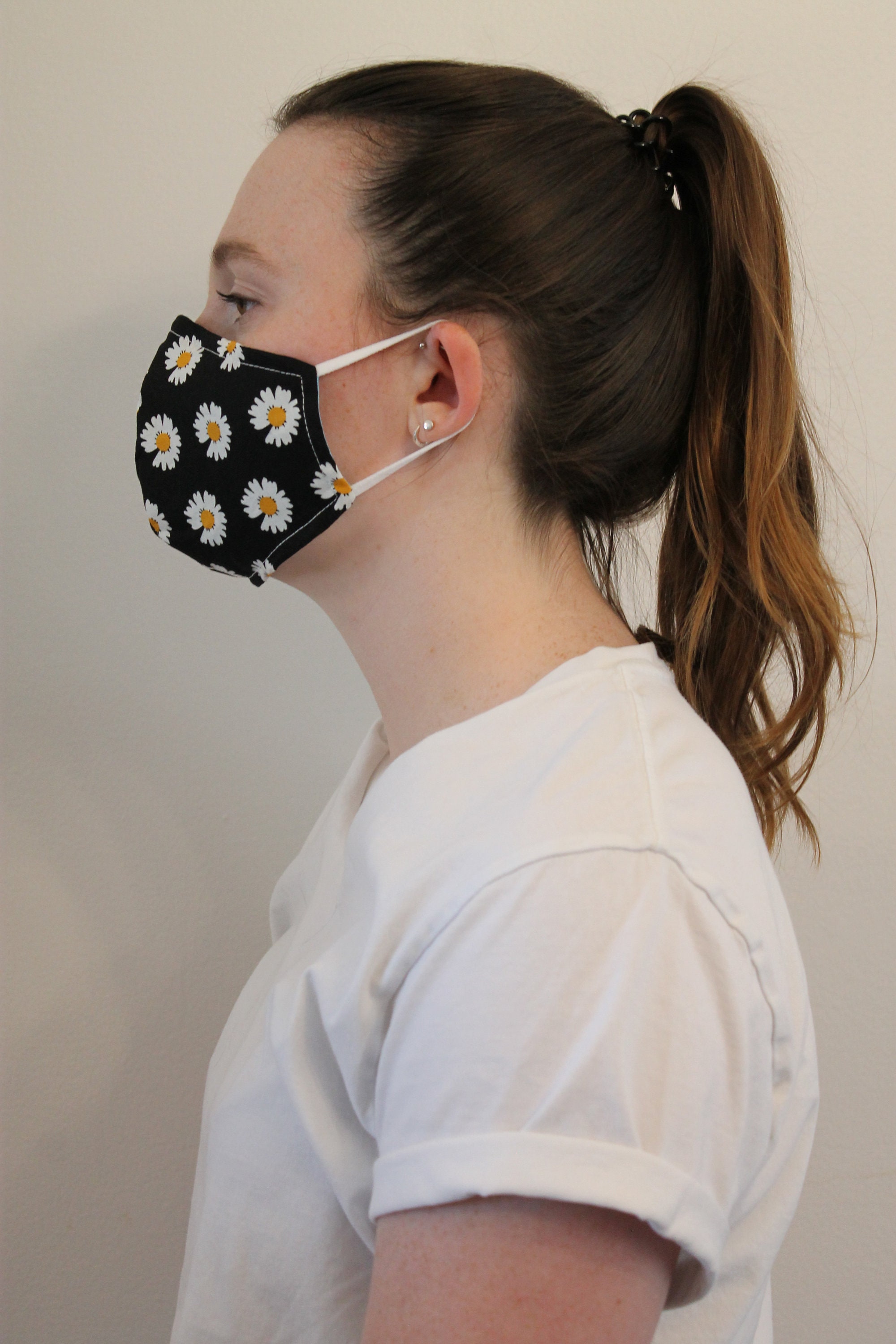 Reusable Daisy Printed Face Masks 2 Layer Made in Toronto Etsy