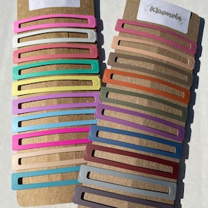 RECTANGULAR Hair Clips  - 10 color PASTEL/CORLORFUL set - Bobby Pins/Matte Hair Pins/Barrettes - Hair Accessories