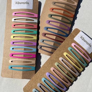 Small Oval Hair Clips for Kids/Children - 10 color PASTEL/LIGHT Pastel/CORLORFUL set - Bobby Pins/Matte Hair Pins/Barrettes/Hair accessories
