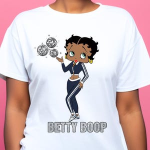 Betty Boop Summer T-Shirt for Black Girls, Cute Pop Culture Tee, Black Women Streetwear Style, Trendy Graphic Gift for Her
