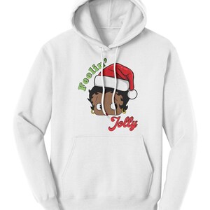 Betty Boop Christmas Hoodie, Feeling Jolly Sweatshirt, Christmas Gift for Her, Holiday Graphic Hoodie, Betty Boop Hoodie, Womens Clothing