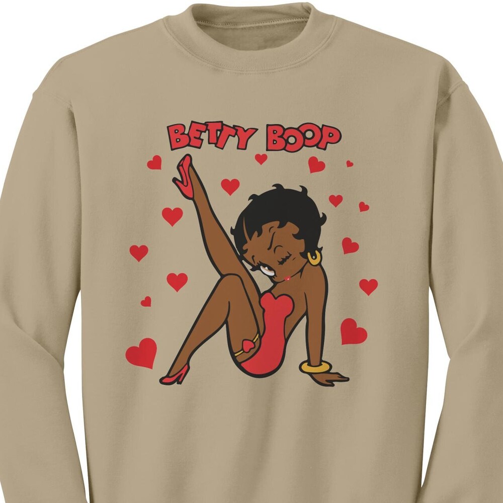 Betty Boop Sweatshirt, Betty Boop With Heart Sweatshirt, Betty Boop Womens Sweatshirt, Valentine Sweatshirt, Womens Clothing Valentines Gift Alwaysky Team