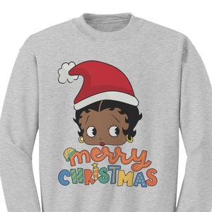 Bluza Betty Boop, Bluza świąteczna, Bluza świąteczna Betty Boop z motywem Świętego Mikołaja, Prezenty świąteczne, Bluza świąteczna, Prezent zimowy