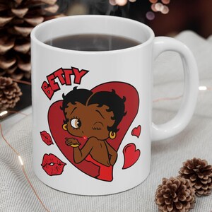 Betty Boop Mug, Ceramic Mug, Coffee Mug, Coffee Lover Gift, Betty Boop Design Mug, Valentines Mug, Valentines Gift For Her, Birthday Gift