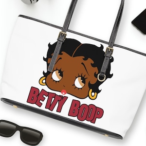 Betty Boop Shoulder Bag, PU Leather Betty Boop Traveling Bag, Designer Shoulder Bag, Fashionable Tote, Stylish Crossbody Bag Gift For Her