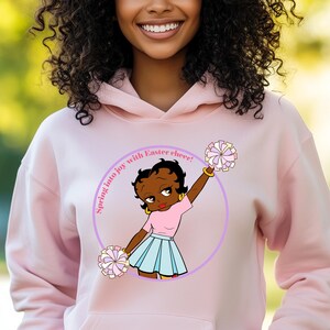 Sudadera con capucha de Pascua, linda sudadera con capucha de Betty Boop, sudadera con capucha cristiana, sudadera con capucha de huevo de Pascua, búsqueda de huevos de Pascua, regalo de Pascua, ropa de mujer, suéter de Pascua