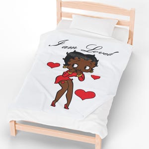 I Am Loved Betty Boop Blanket, Betty Boop Blanket, I Am Loved Blanket, Custom Blanket, Personalized Blanket, Picture Blanket, Name Blanket