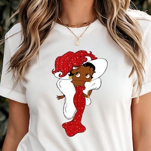 Betty Boop-shirt, Betty Boop T-shirt, Valentijnsshirt, valentijnscadeau voor haar, zwart Betty Boop damesshirt, girly Betty Boop retro-shirt