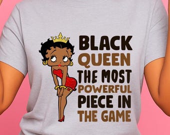 Betty Boop Black Queen T-shirt, Melanin Empowerment-grafik